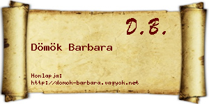 Dömök Barbara névjegykártya