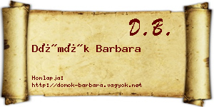 Dömök Barbara névjegykártya
